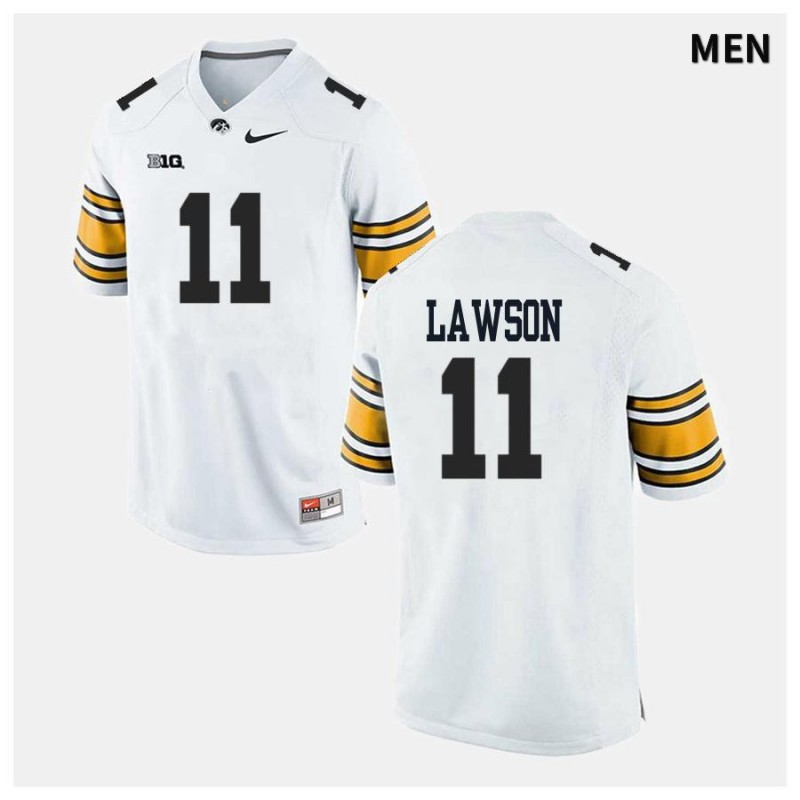 Men's Iowa Hawkeyes NCAA #11 AJ Lawson White Authentic Nike Alumni Stitched College Football Jersey TZ34D74UG
